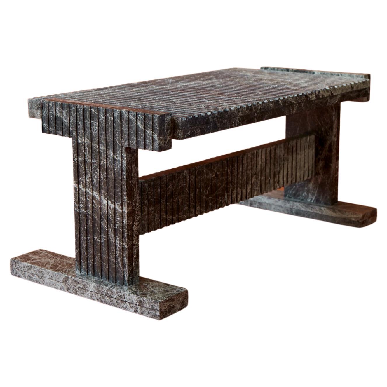 Olivia Emperador Neave Coffee Table by Nish Studio For Sale