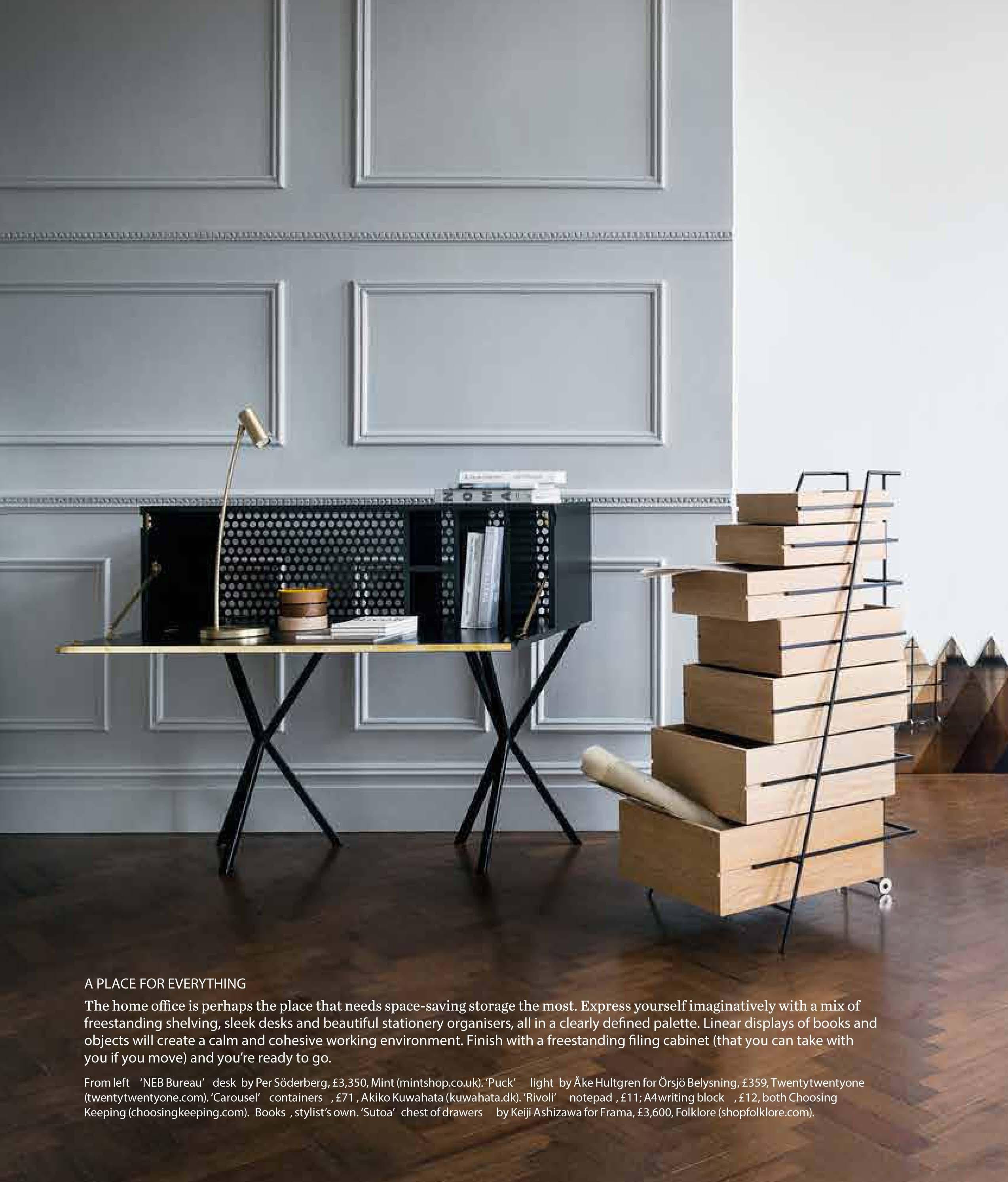 Scandinavian Modern Neb Bureau Contemporary Desk with Flip Door Front in Brass by Per Soderberg For Sale