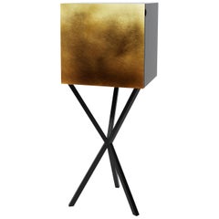 Neb Contemporary Bar Unit with Flip Door Front in Brass by Per Soderberg