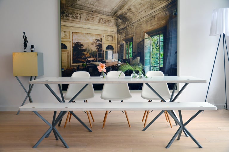 Neb Contemporary Dining Table With Laminate Top And Metal Legs By Per Soderberg For Sale At 1stdibs