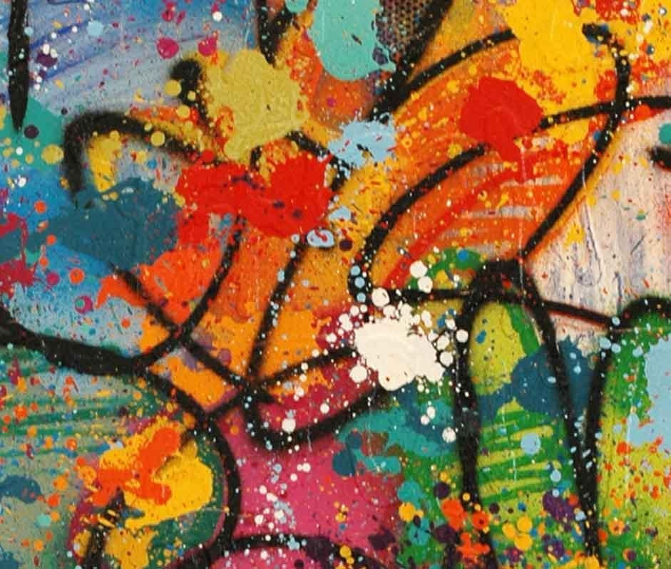 Spray and acrylic on canvas
100 x 81 cm (39.4 x 31.9 in)
Unique artwork
black cardboard (105 x 86 x 4 cm) - (41.3 x 33.9 x 1.6 in)
Signed by the artist
Certificate of authenticity