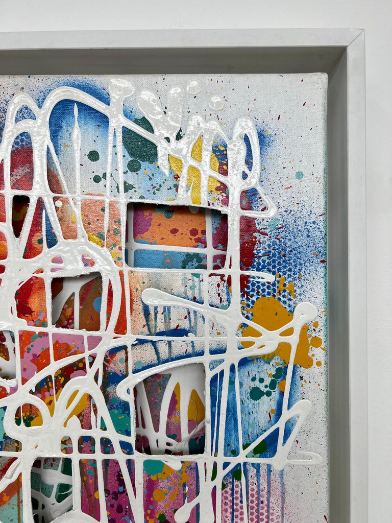 NEBAY Graffiti Art painting on canvas by French artist NEBAY Blossom