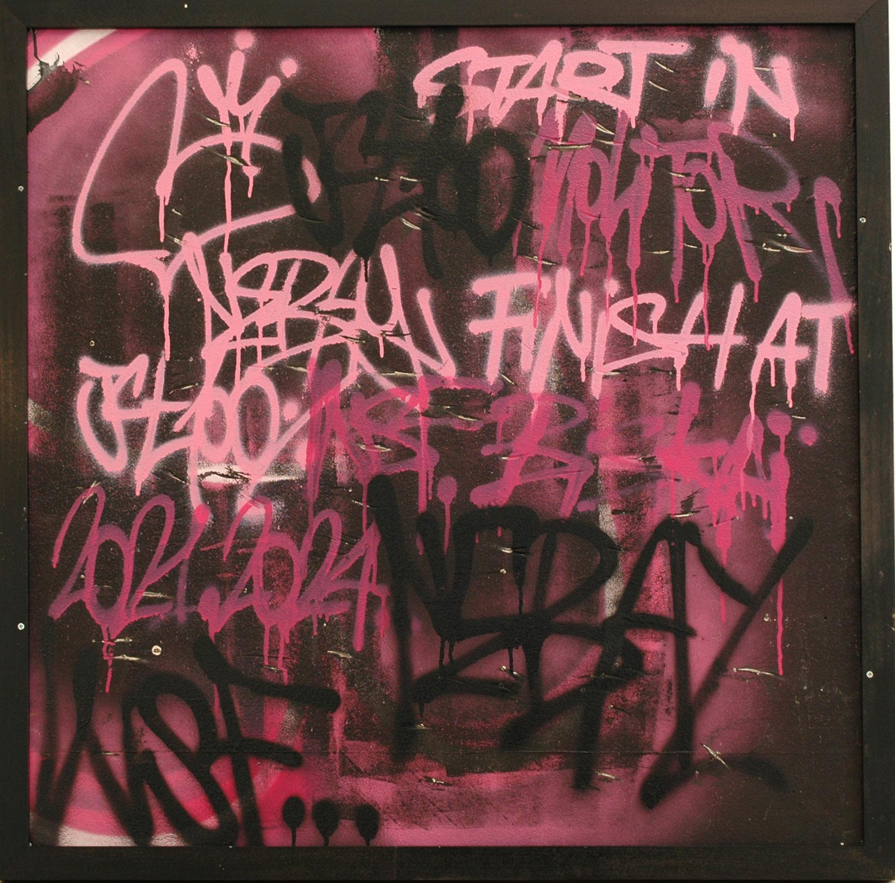 Spray and acrylic on canvas
100 x 100 cm (39.4 x 39.4 in)
Unique artwork
black cardboard (105 x 105 x 6 cm) - (41.3 x 41.3 x 2.4 in)
Signed by the artist
Certificate of authenticity