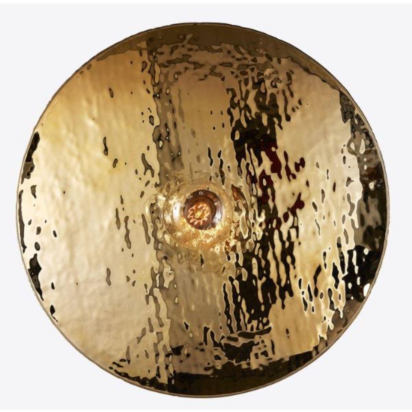 Nebbia wall light, gold & large by RADAR
Design: Bastien Taillard
Materials: Metal, glass
Dimensions: Depth 15 x Diameter 70 cm
Also available in different colors: silver, bronze, Iris. and materials: Solid oak.

All our lamps can be wired