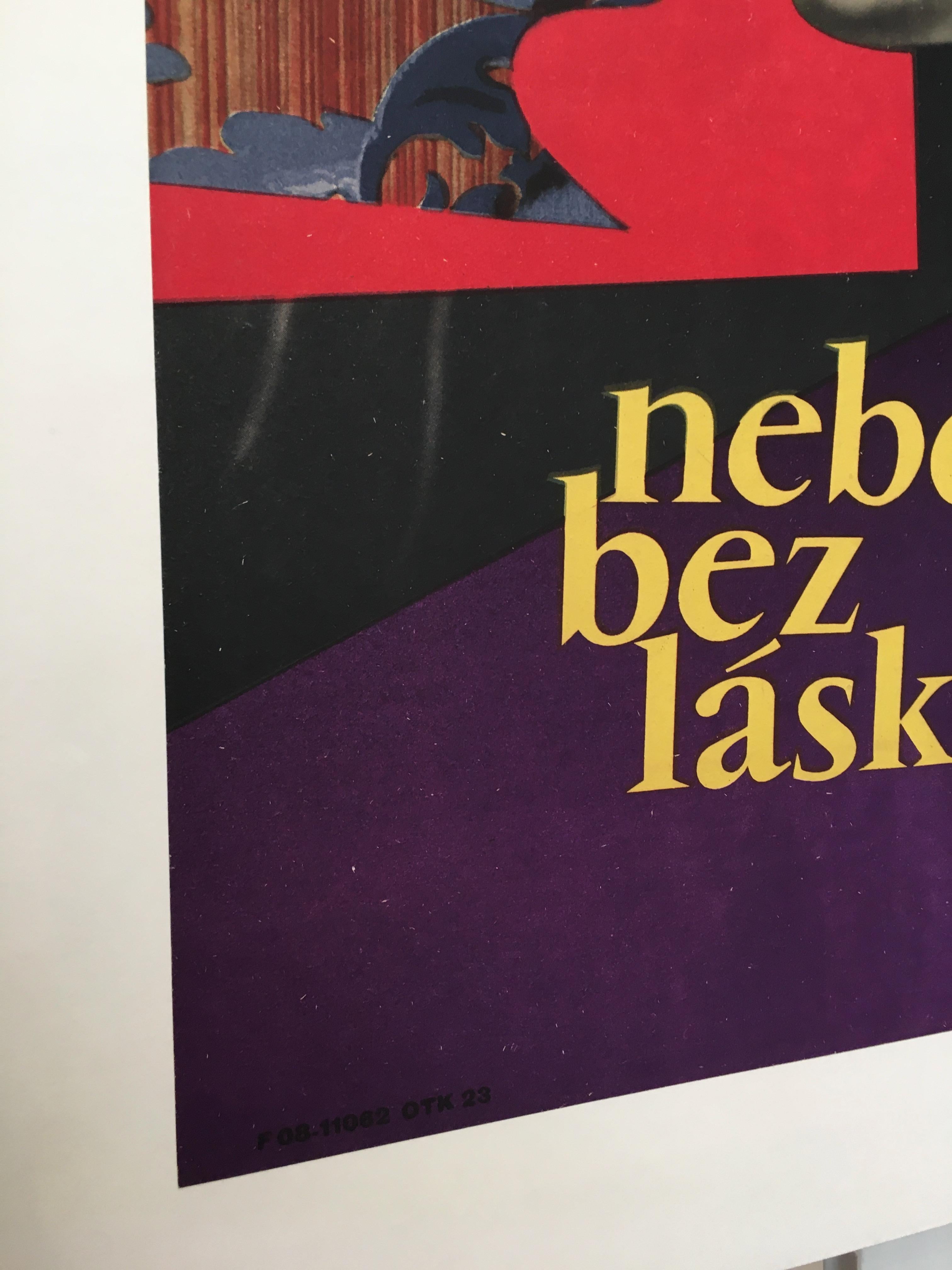 Affiche d'origine du film « Nebe Bez Lasky », 1961 Bon état - En vente à Melbourne, Victoria