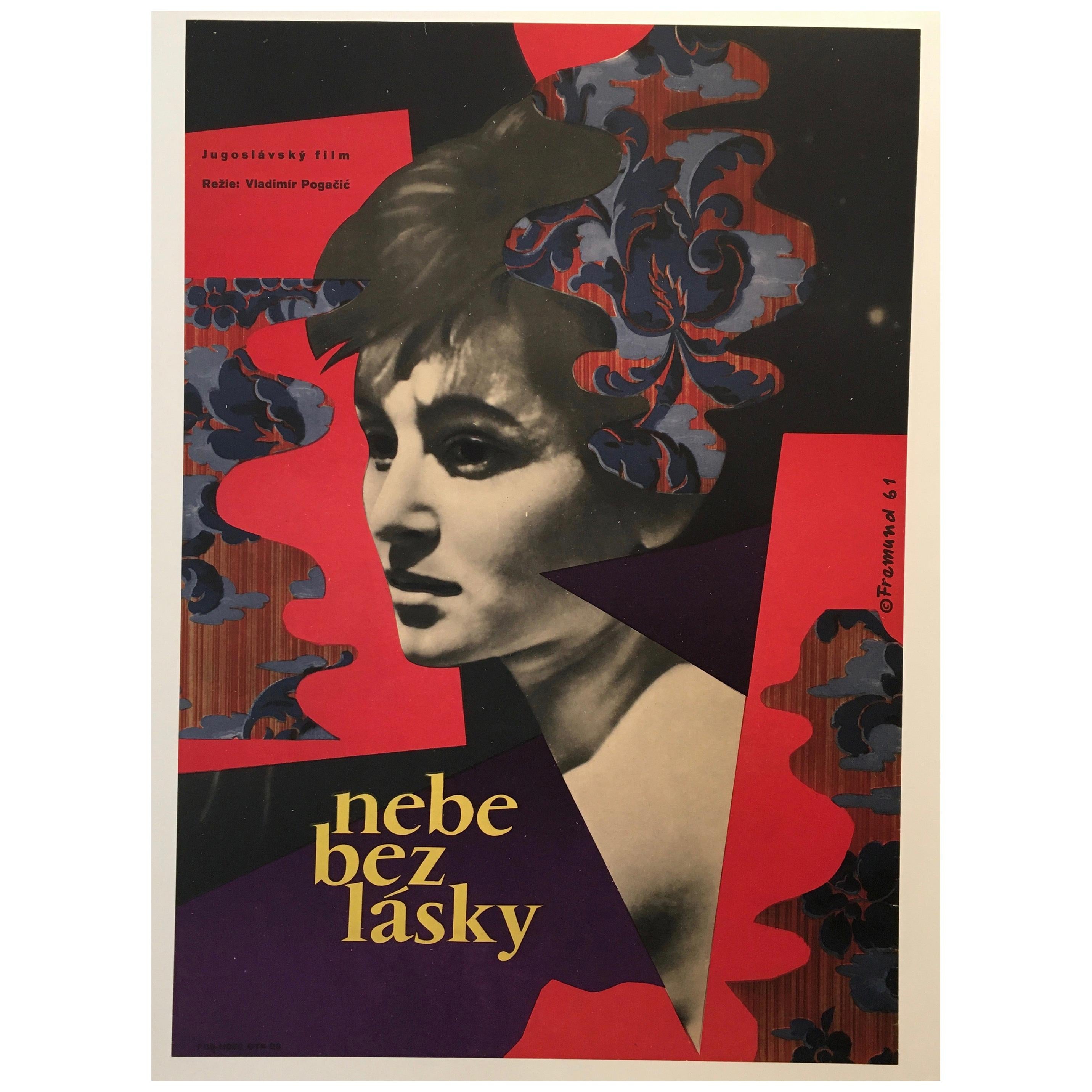 Filmplakat „Nebe Bez Lasky“, Original-Vintage-Poster, 1961