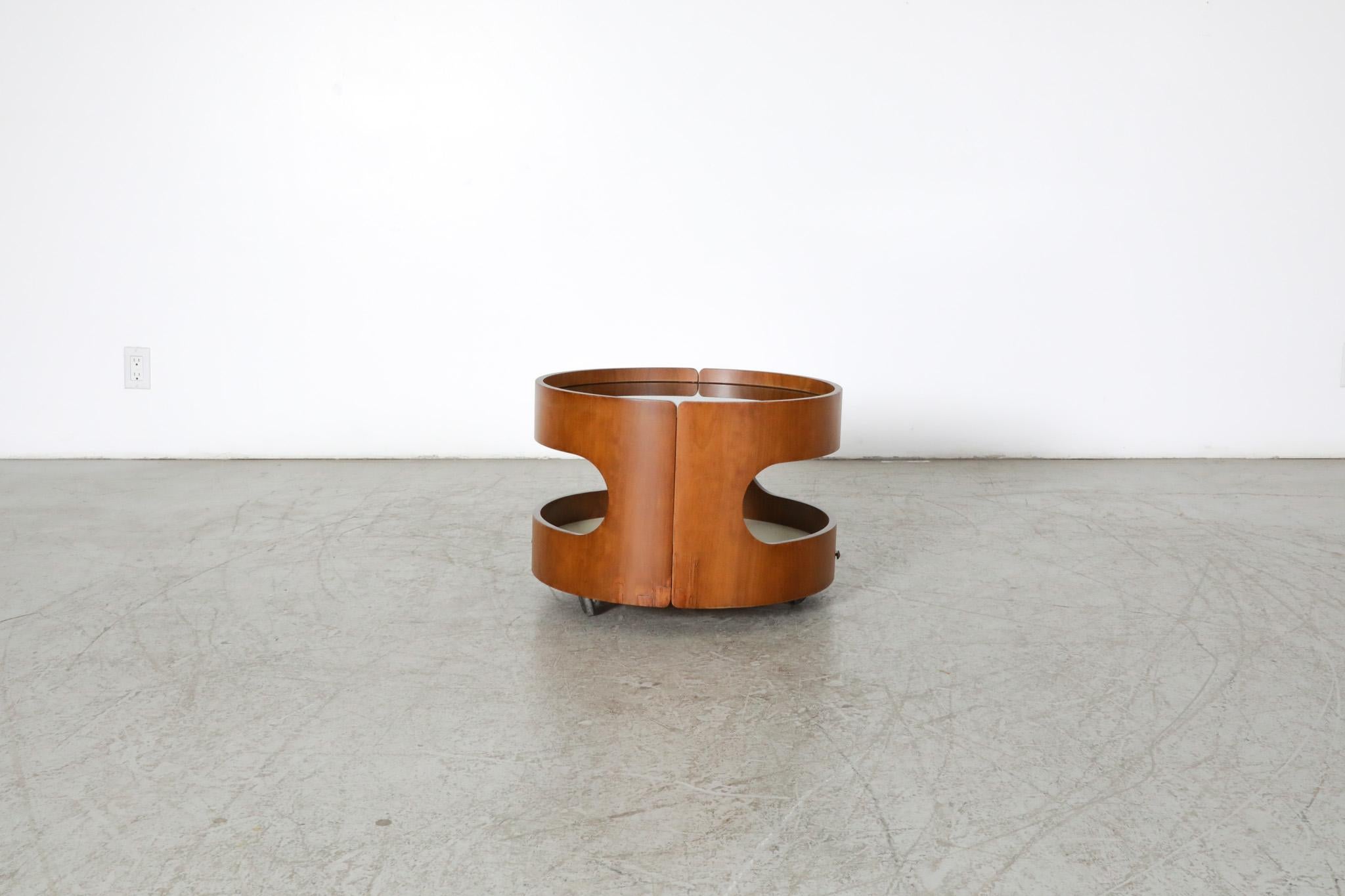 Dutch Nebu Made, Mod Round Rolling Side Table attributed to Erik Van Buijtenen, 1970's