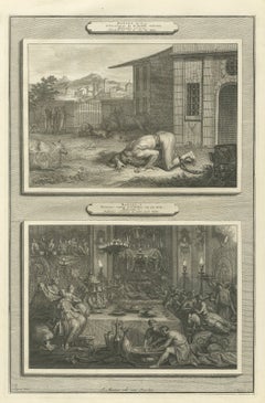 Nebuchadnezzar Among the Beasts and Belshazzar's Feast, Mortier, circa 1700