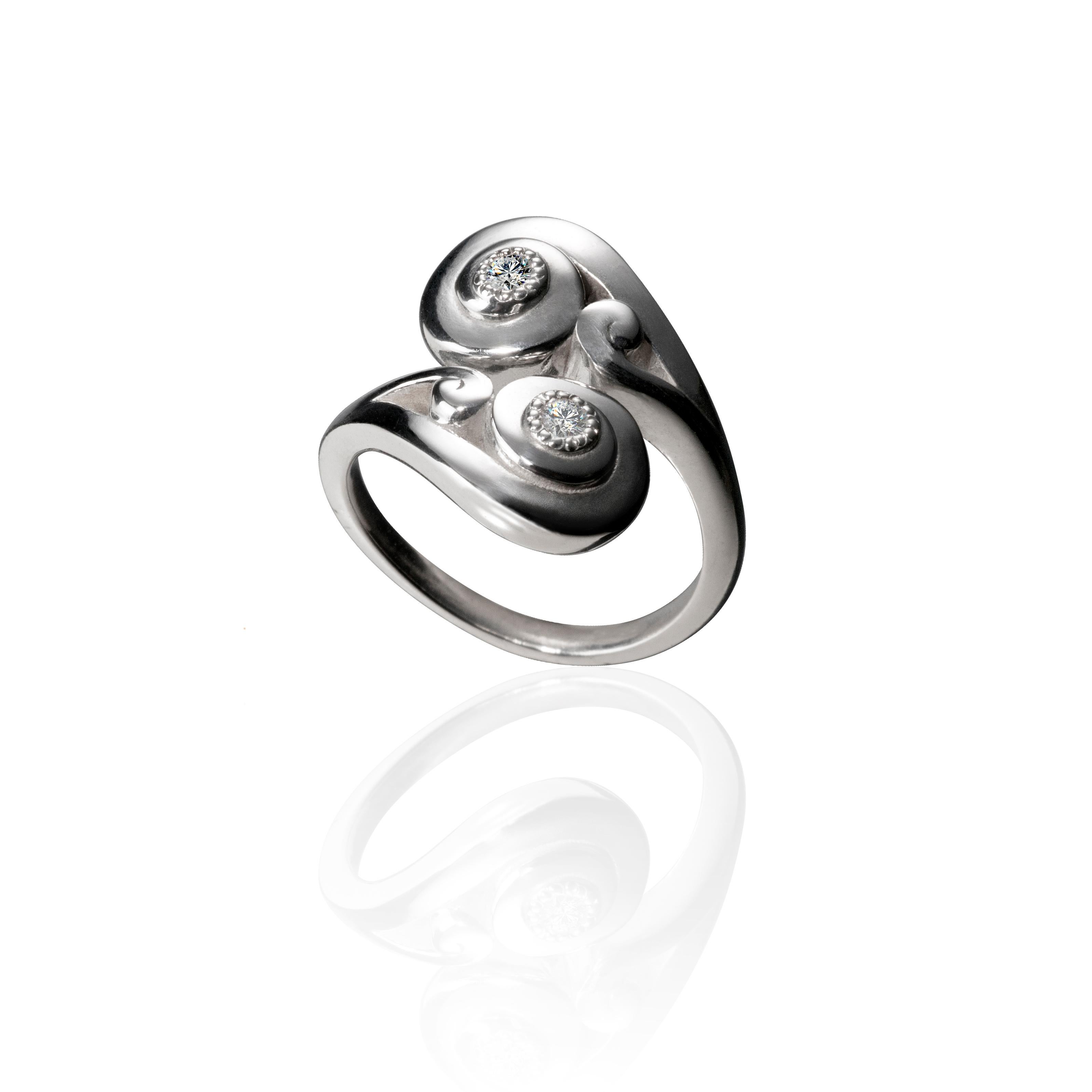 Contemporary Nebula Crossover Sterling Silver Ring