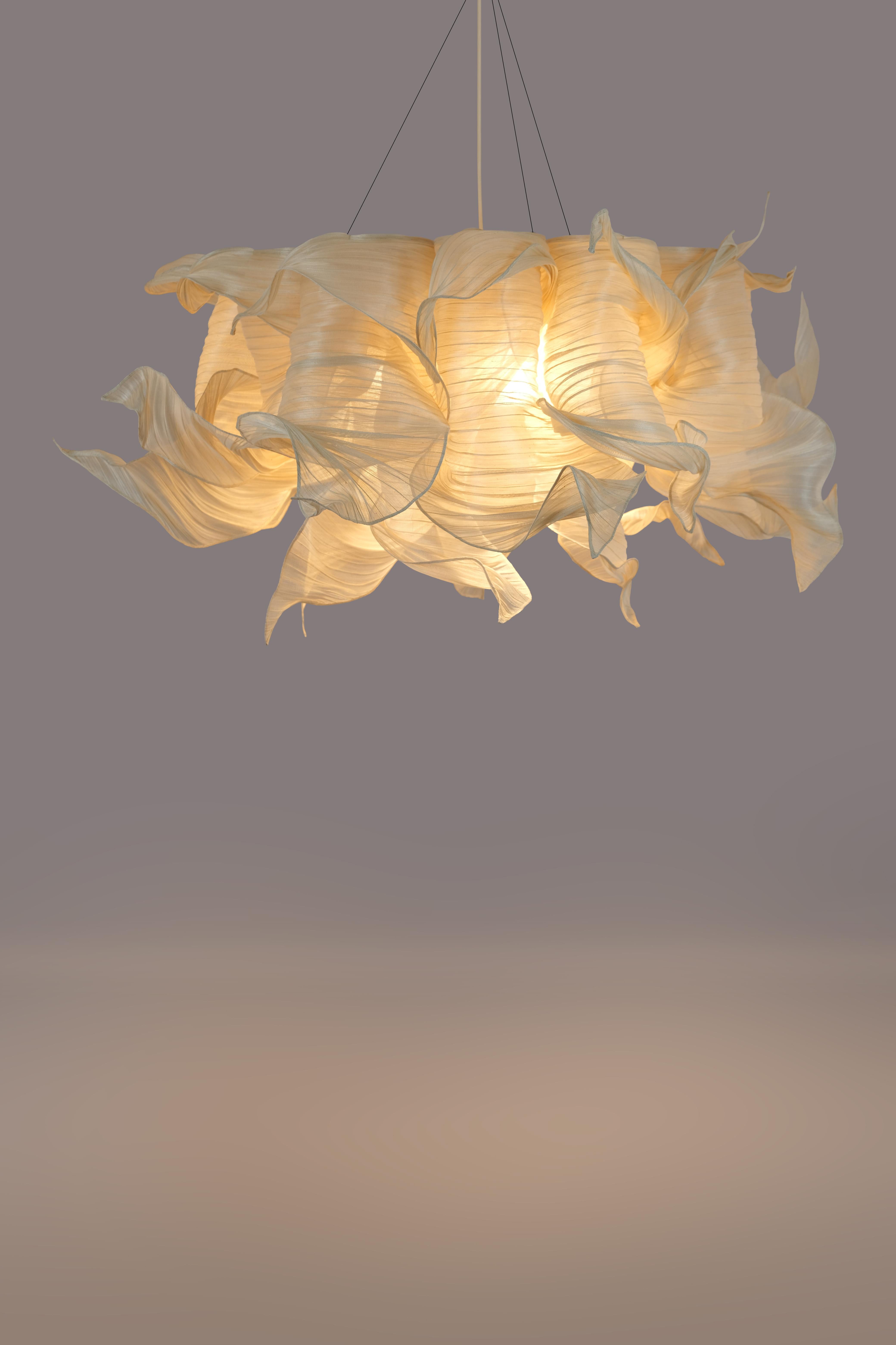 Nebula Grande 100 cm Round Collectible Banaca Fiber Pendant Light x Mirei Monticeli - Cream 

The Nebula collection is drawn out of the interstellar clouds of dust and gas in space - regions where stars begin to form. Made of a woven natural fiber