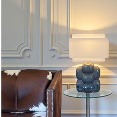 Nebula Lamp - reactive grey - Scuptural handcrafted ceramic lamp