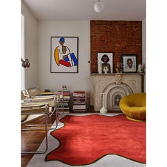 Nebula Rug in Crimson, Hand-Knotted Wool
