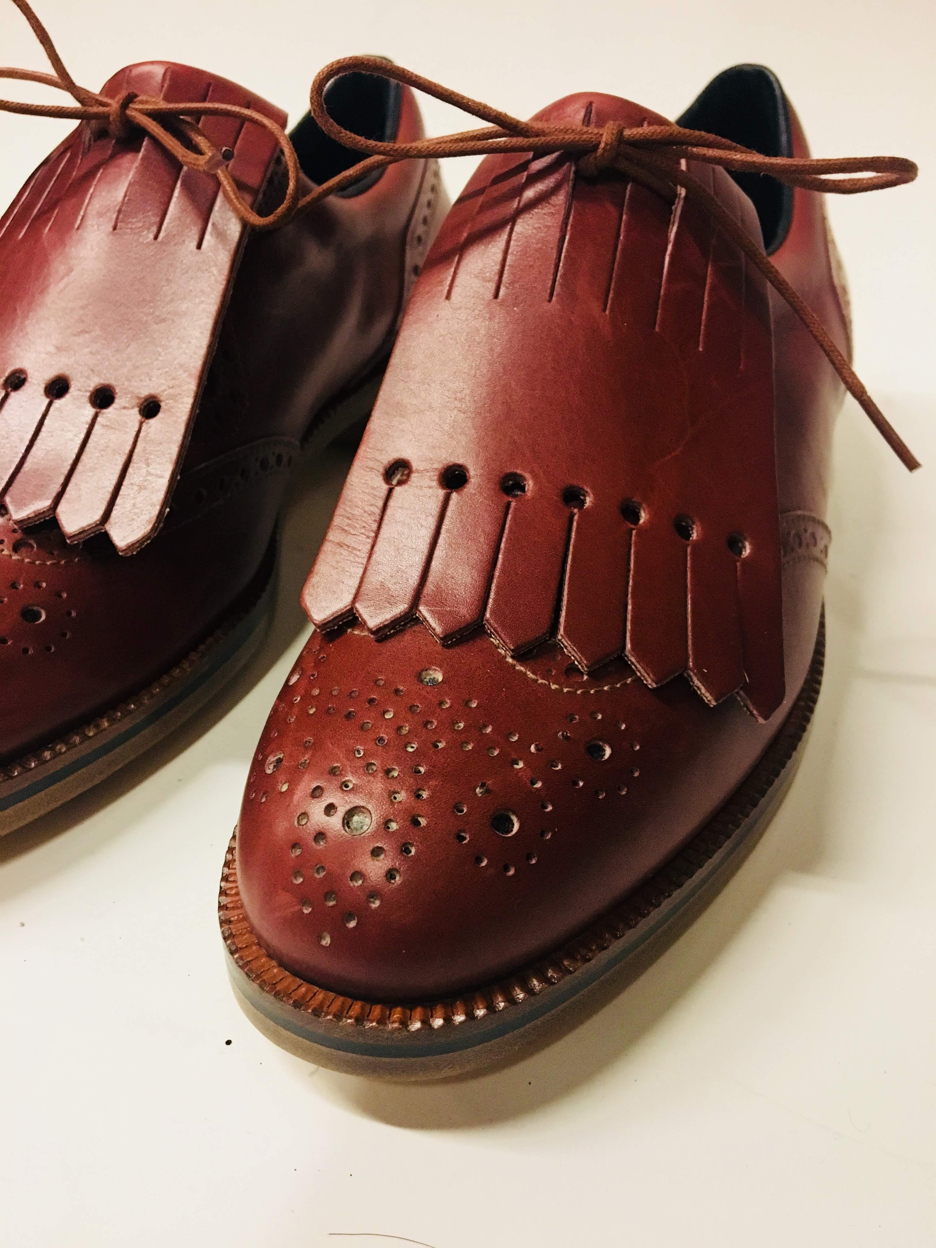 Brown Nebuloni Oxford Golf Cleats