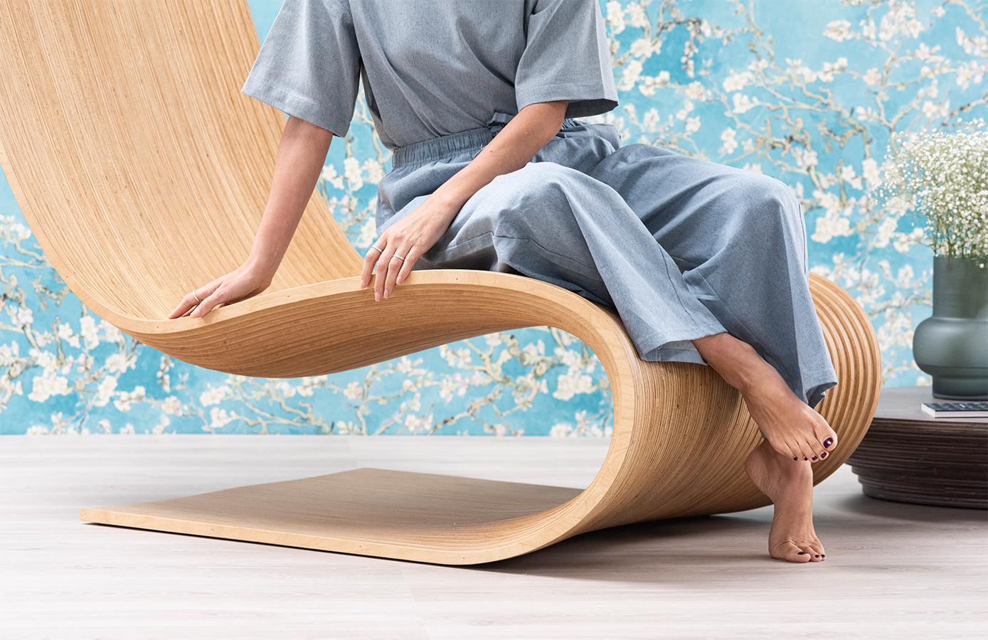 Chaise longue sculpturale Neca de Piegatto, une chaise longue contemporaine en vente 1