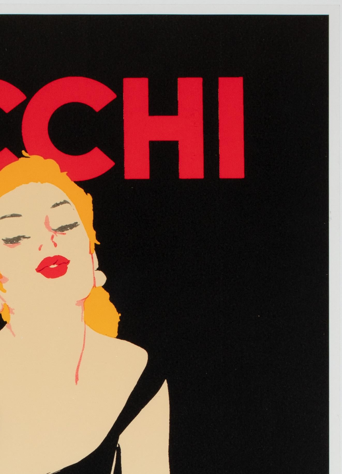 20th Century Necchi 1980s Italian Sewing Machine Advertising Poster, Jeanne Grignani For Sale