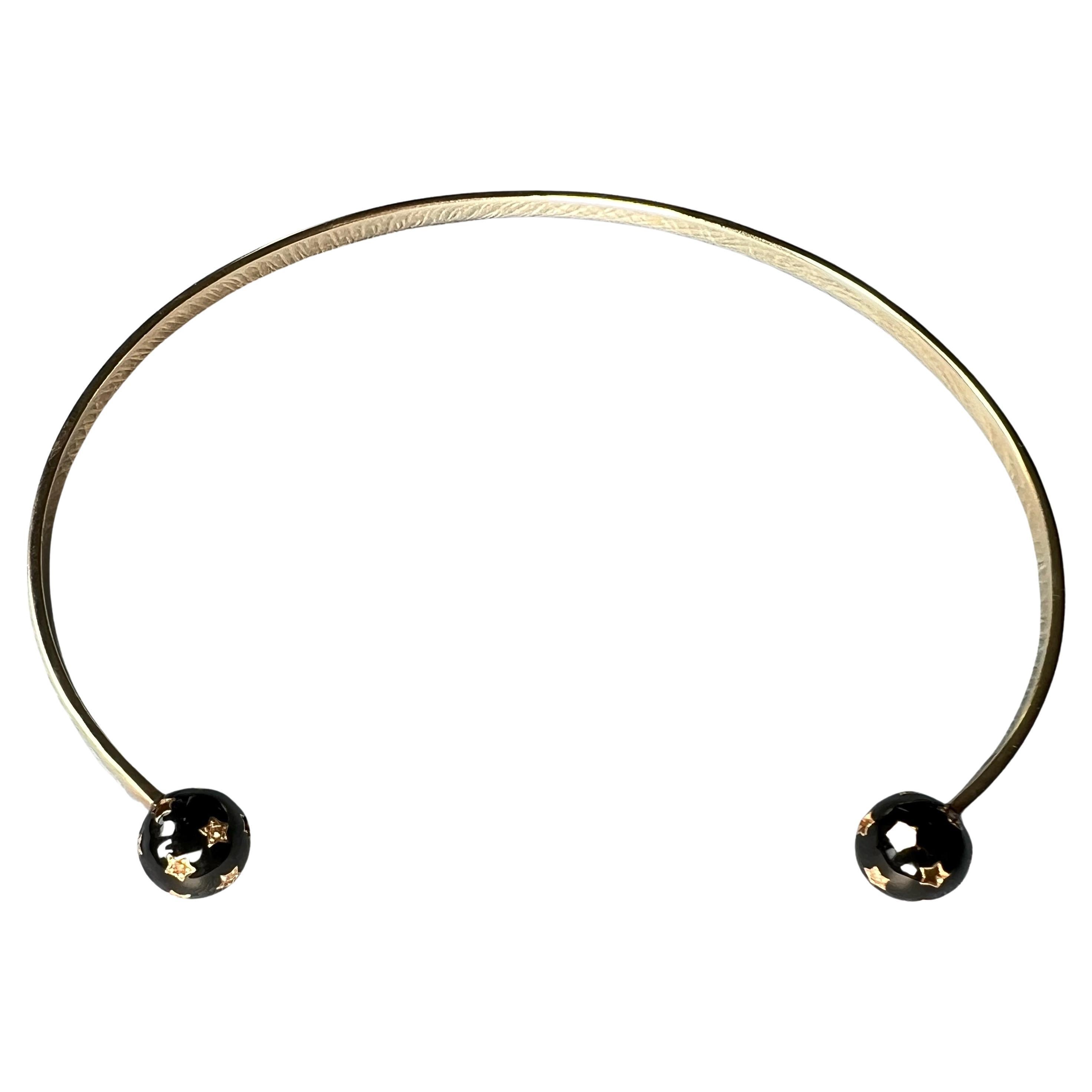 Collana girocollo Bangle Diamante Orbs Smalto nero