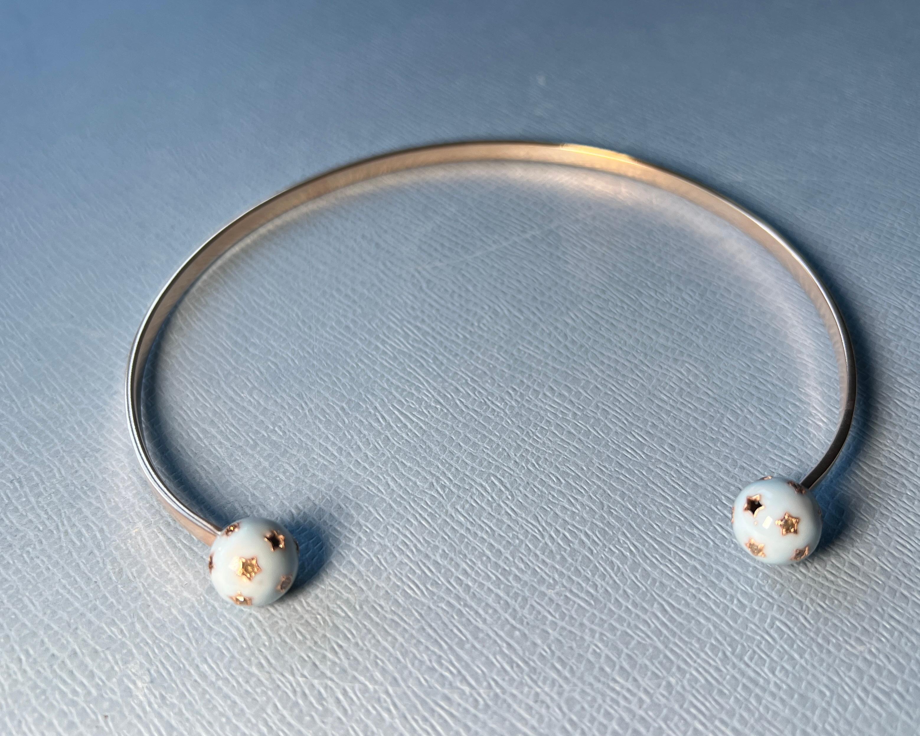 Neck Bangle Chpker Necklace Light Blue Enamel Diamond For Sale 4