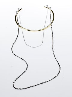 Neck Collar Necklace Modern Choker Chains Gold Plated Silver J Dauphin