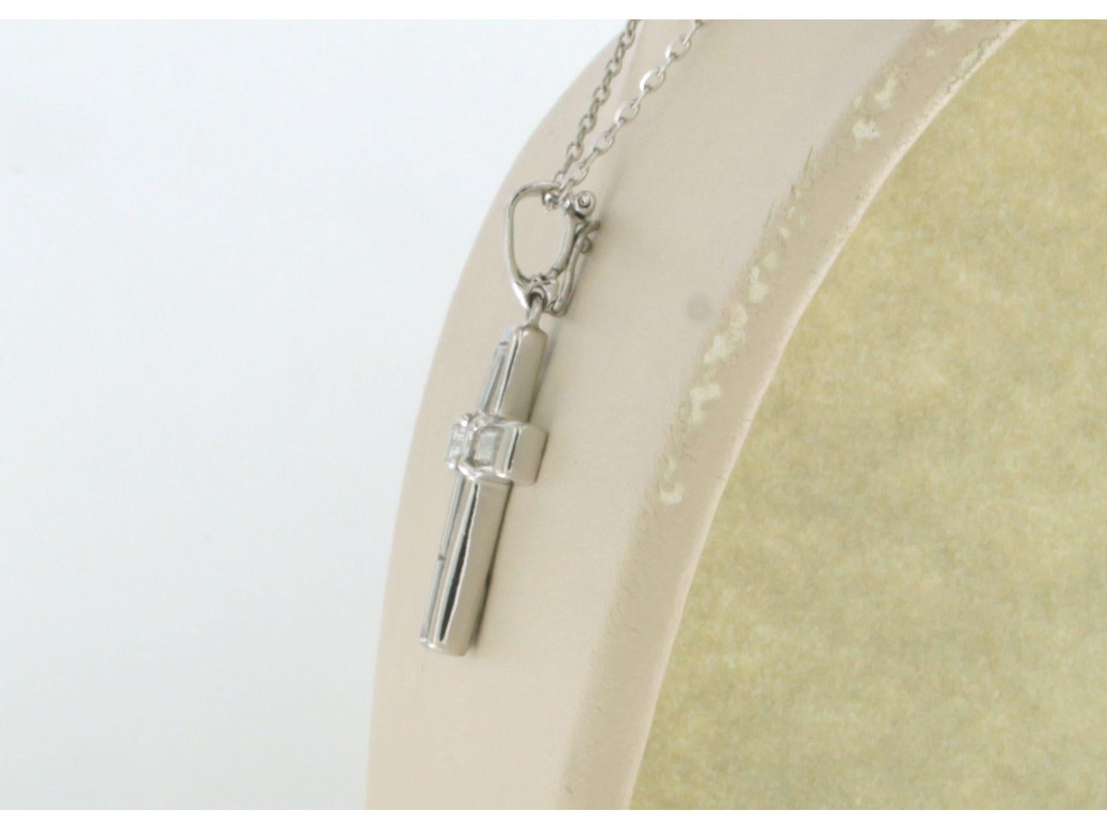 Moderno Collana e pendente con diamanti baguette e princess fino a 1,73 carati in oro 14k in vendita
