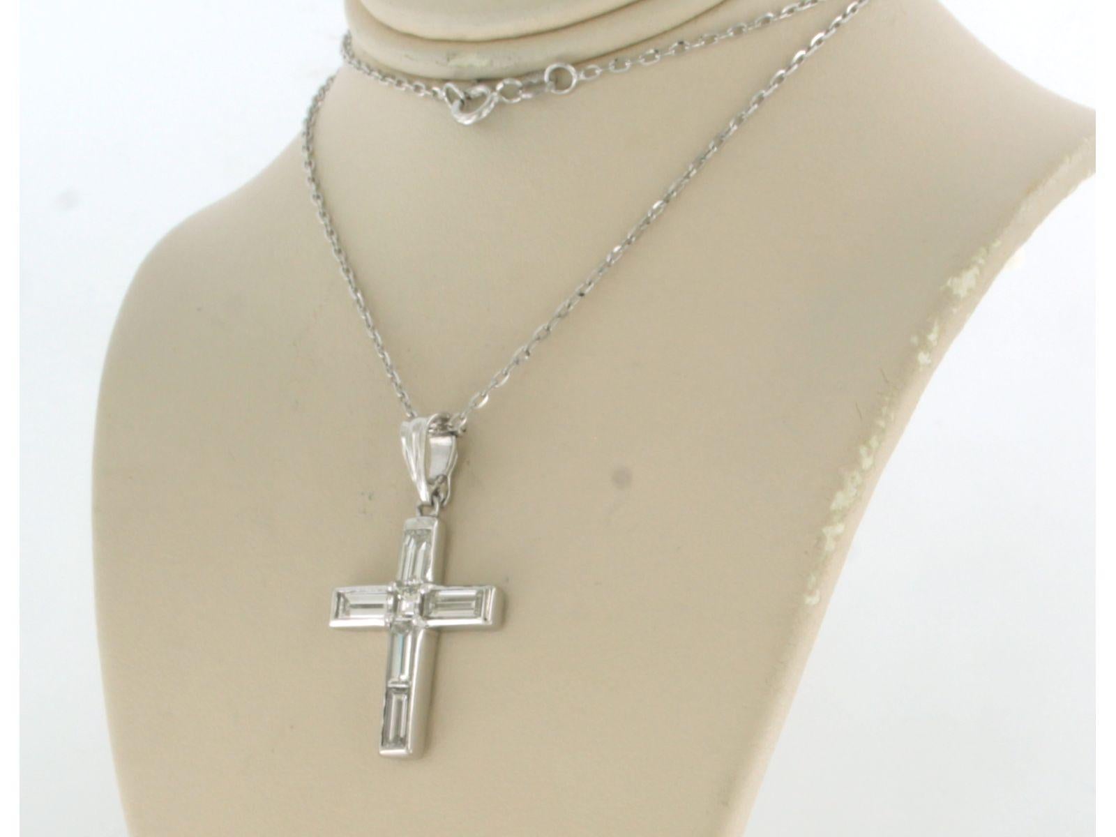 Taglio princess Collana e pendente con diamanti baguette e princess fino a 1,73 carati in oro 14k in vendita