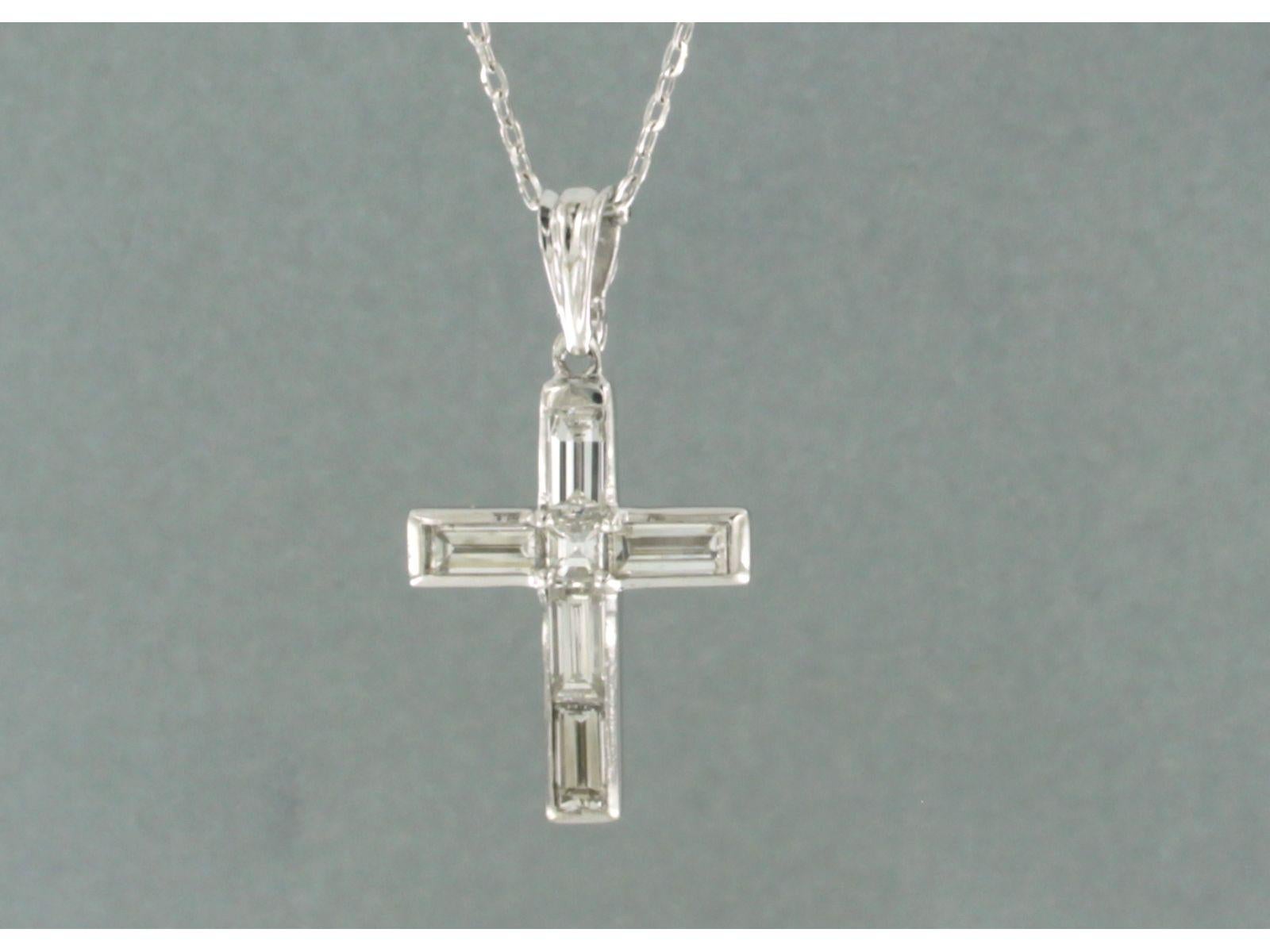 Collana e pendente con diamanti baguette e princess fino a 1,73 carati in oro 14k In condizioni ottime in vendita a The Hague, ZH