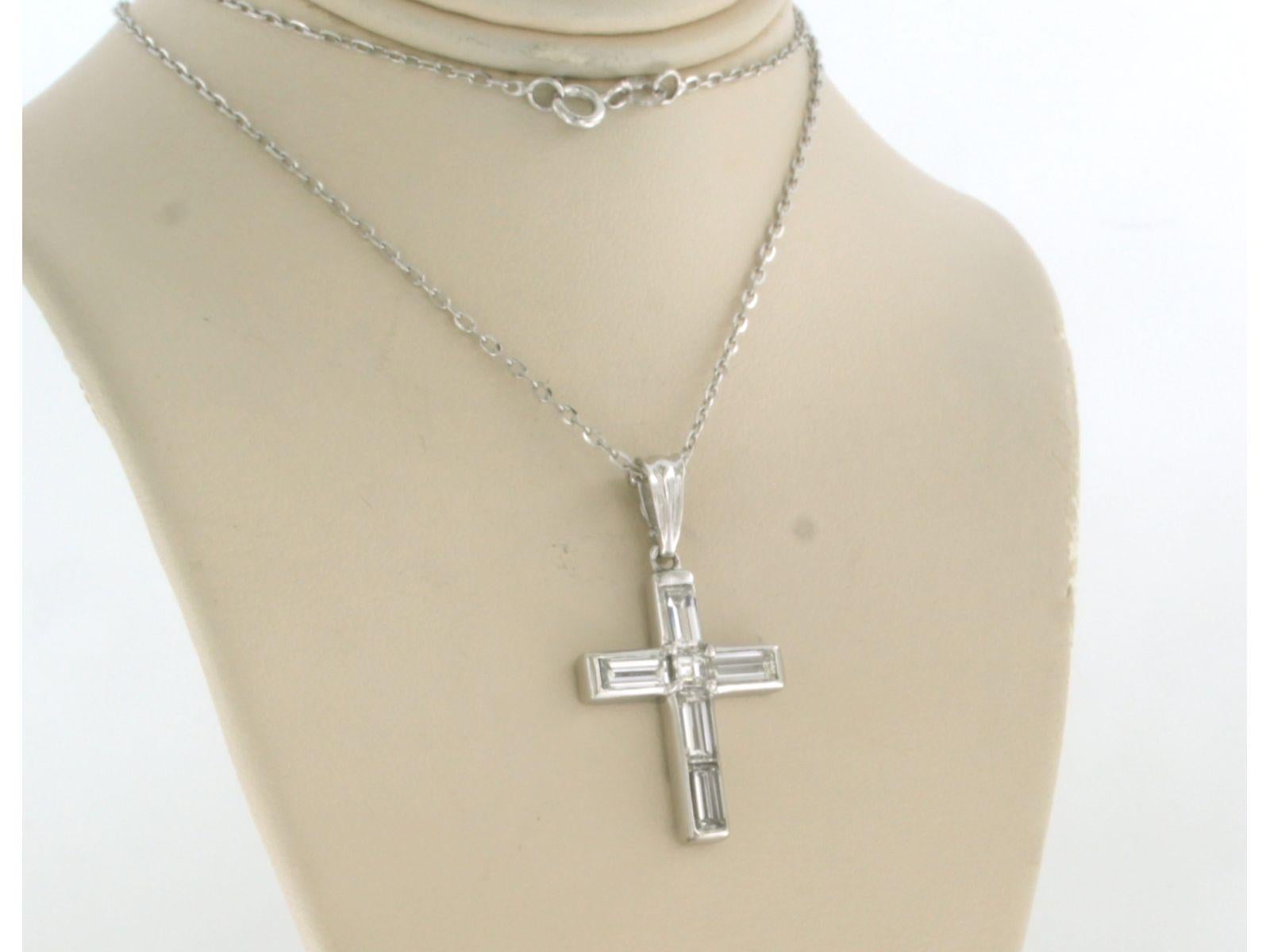 Donna Collana e pendente con diamanti baguette e princess fino a 1,73 carati in oro 14k in vendita