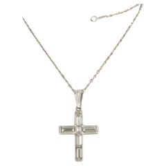 Collana e pendente con diamanti baguette e princess fino a 1,73 carati in oro 14k