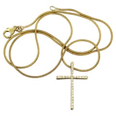 Collier et pendentif avec diamants taille brillant jusqu'à 0,27ct or jaune 14k