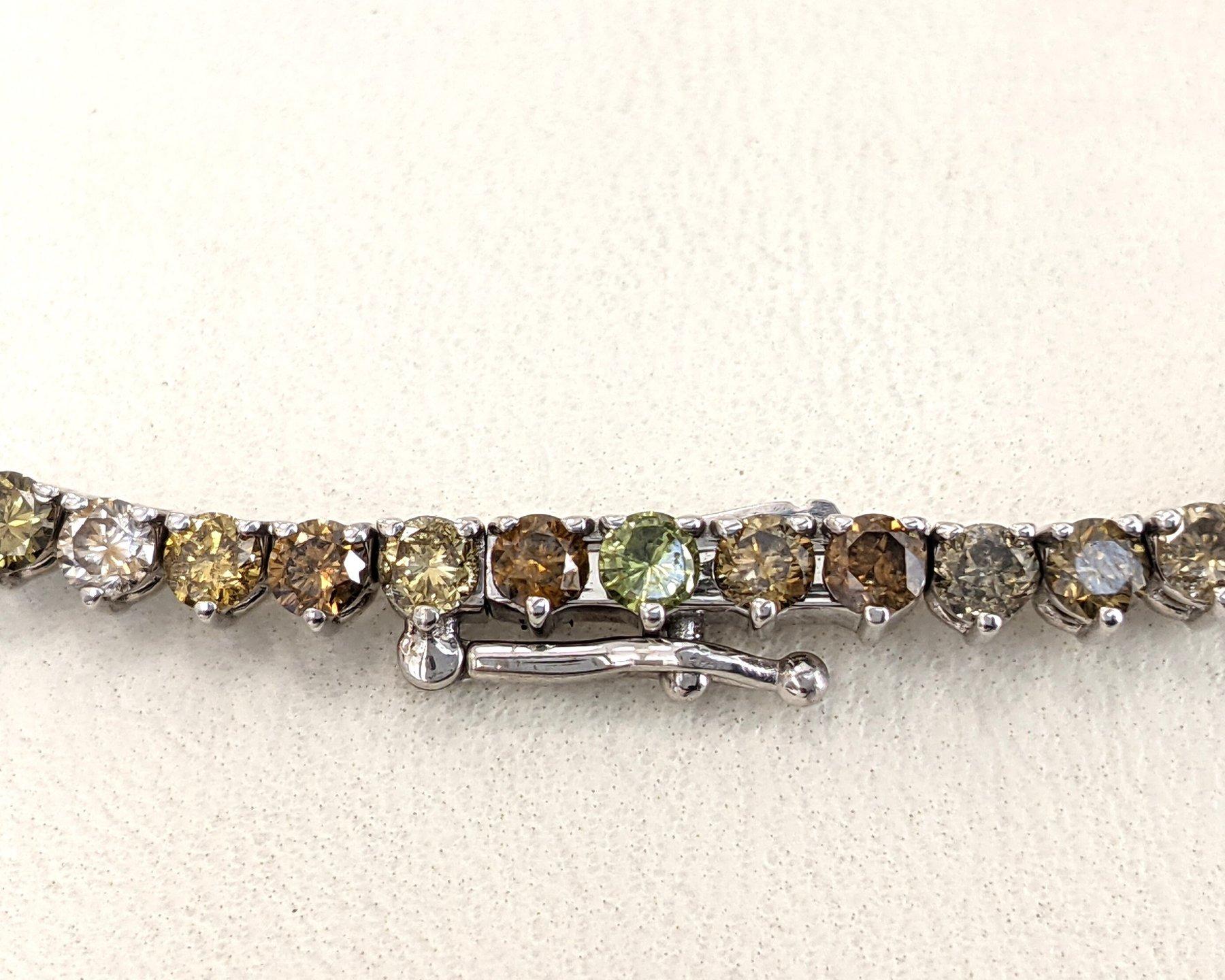 Collar - 14 kt. Oro blanco - 10,51ct. tw. Diamante (color natural) Art Decó en venta