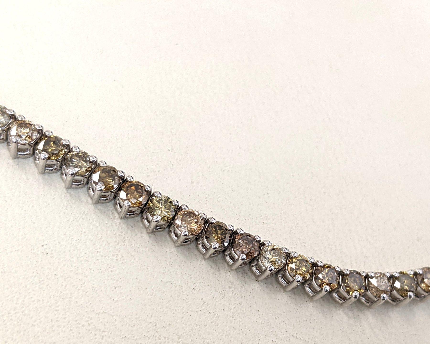 Collar - 14 kt. Oro blanco - 10,51ct. tw. Diamante (color natural) Corte redondo en venta