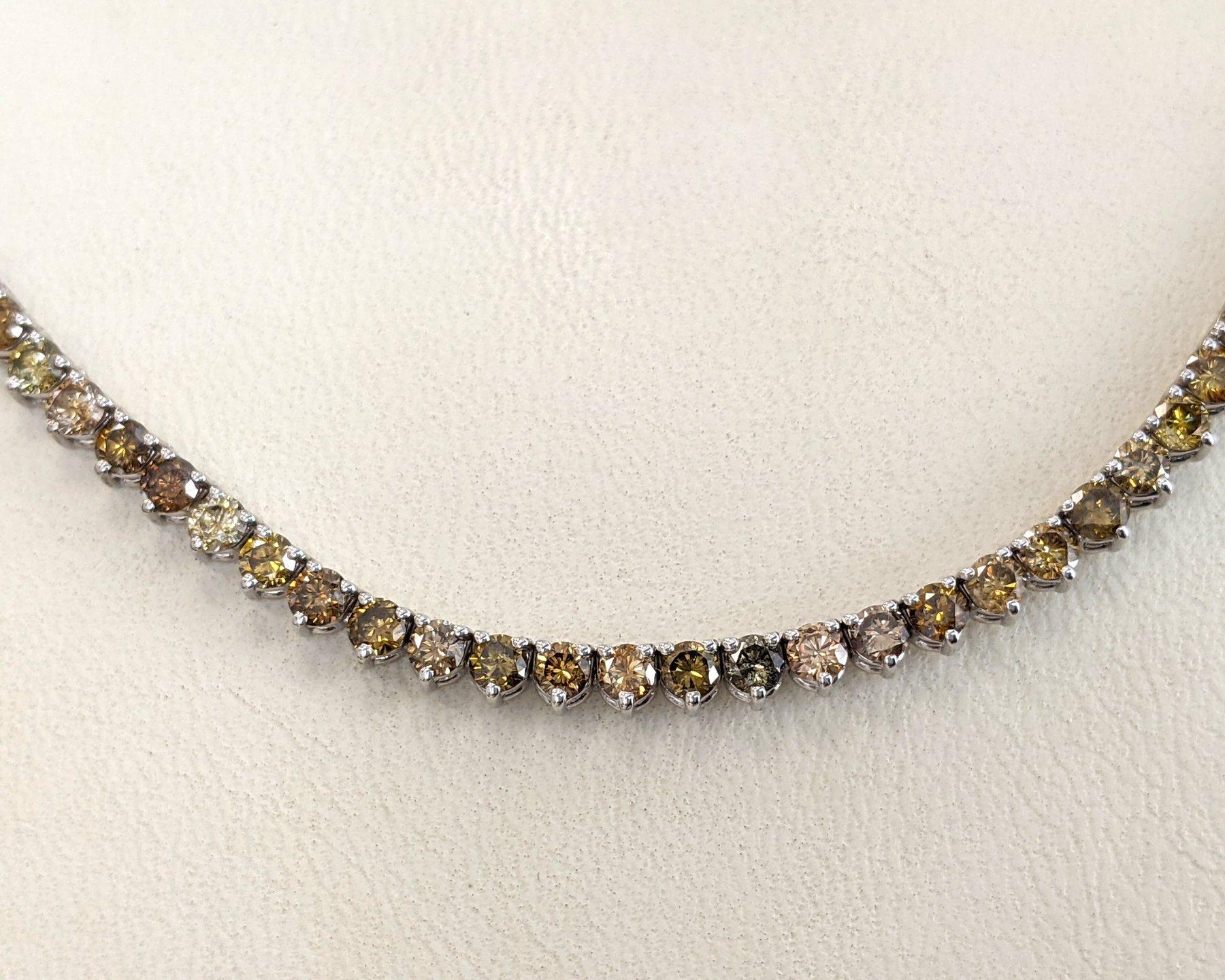 De las mujeres Collar - 14 kt. Oro blanco - 10,51ct. tw. Diamante (color natural) en venta