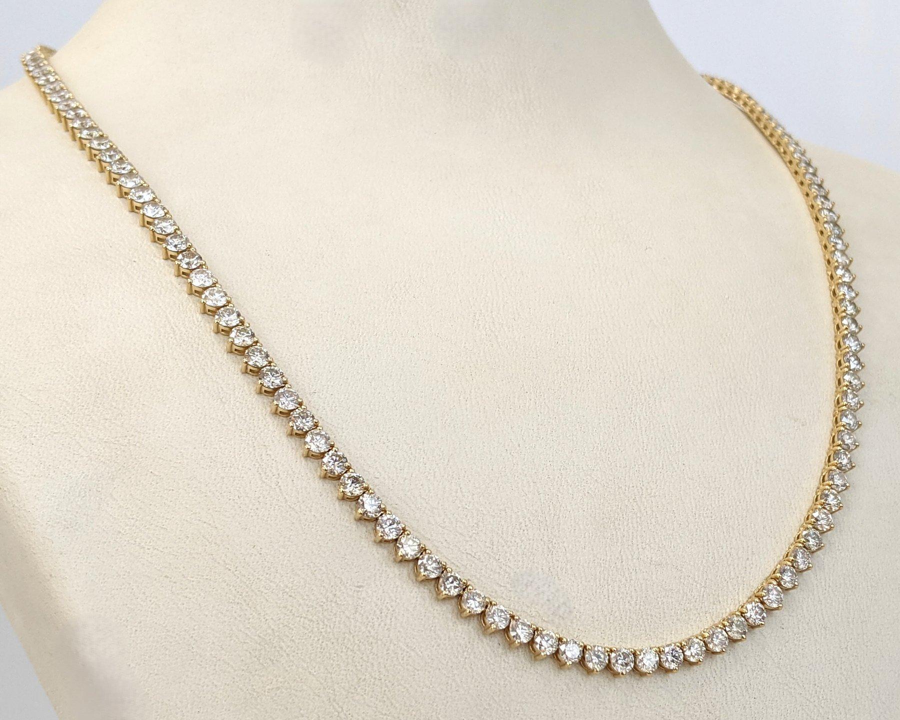 Collar - 14 kt. Oro amarillo - 10,01 ct. tw. Diamante (color natural) - IGI en Nuevo estado para la venta en Ramat Gan, IL