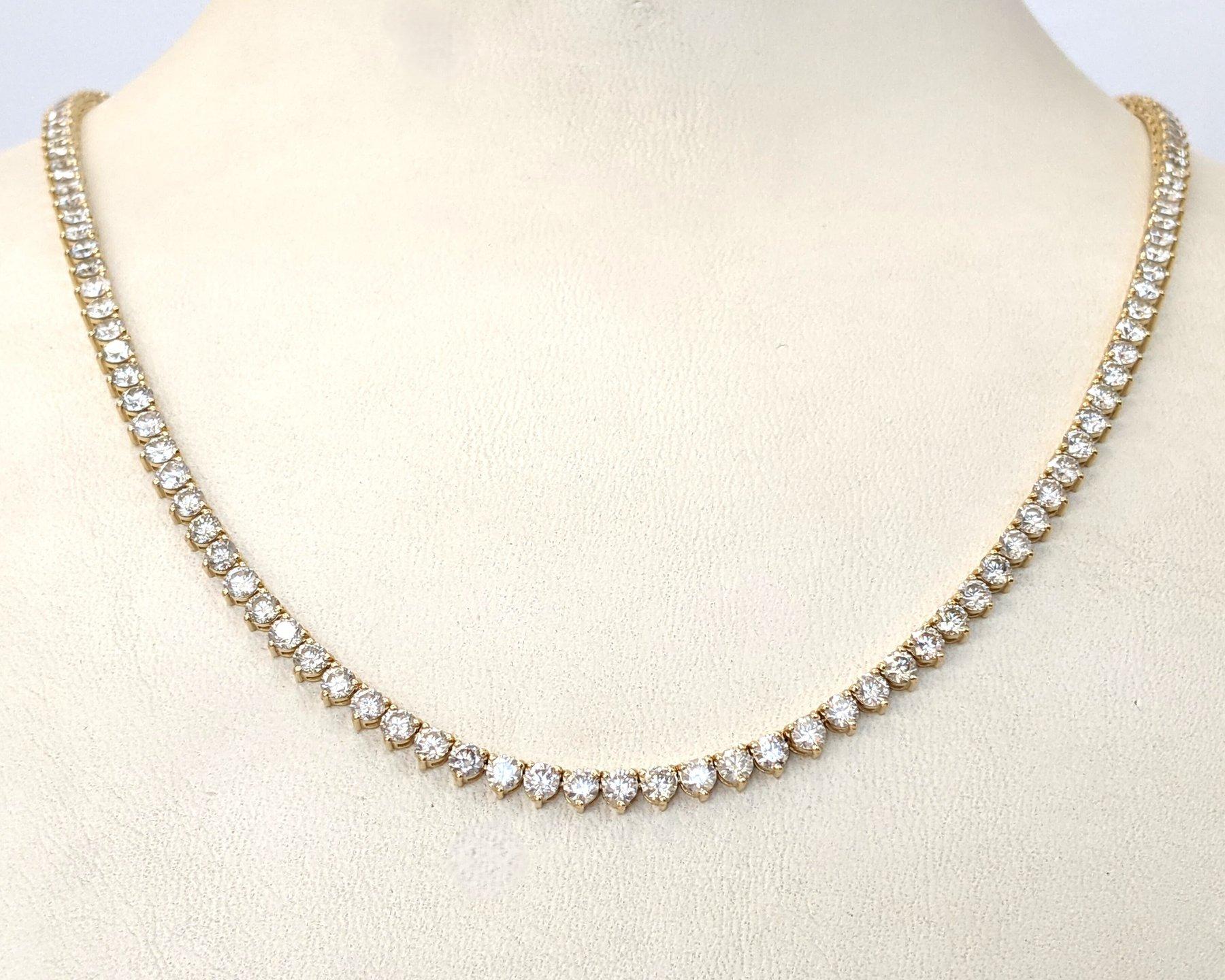 De las mujeres Collar - 14 kt. Oro amarillo - 10,01 ct. tw. Diamante (color natural) - IGI en venta