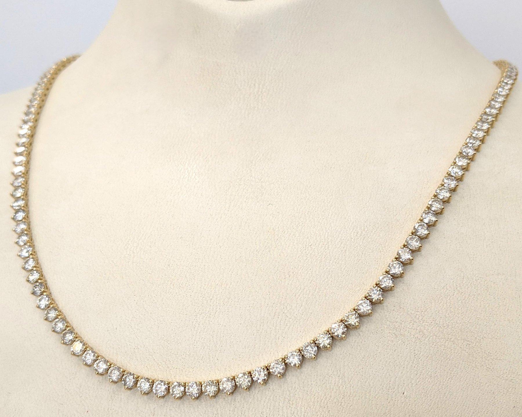 Collar - 14 kt. Oro amarillo - 10,01 ct. tw. Diamante (color natural) - IGI en venta 1