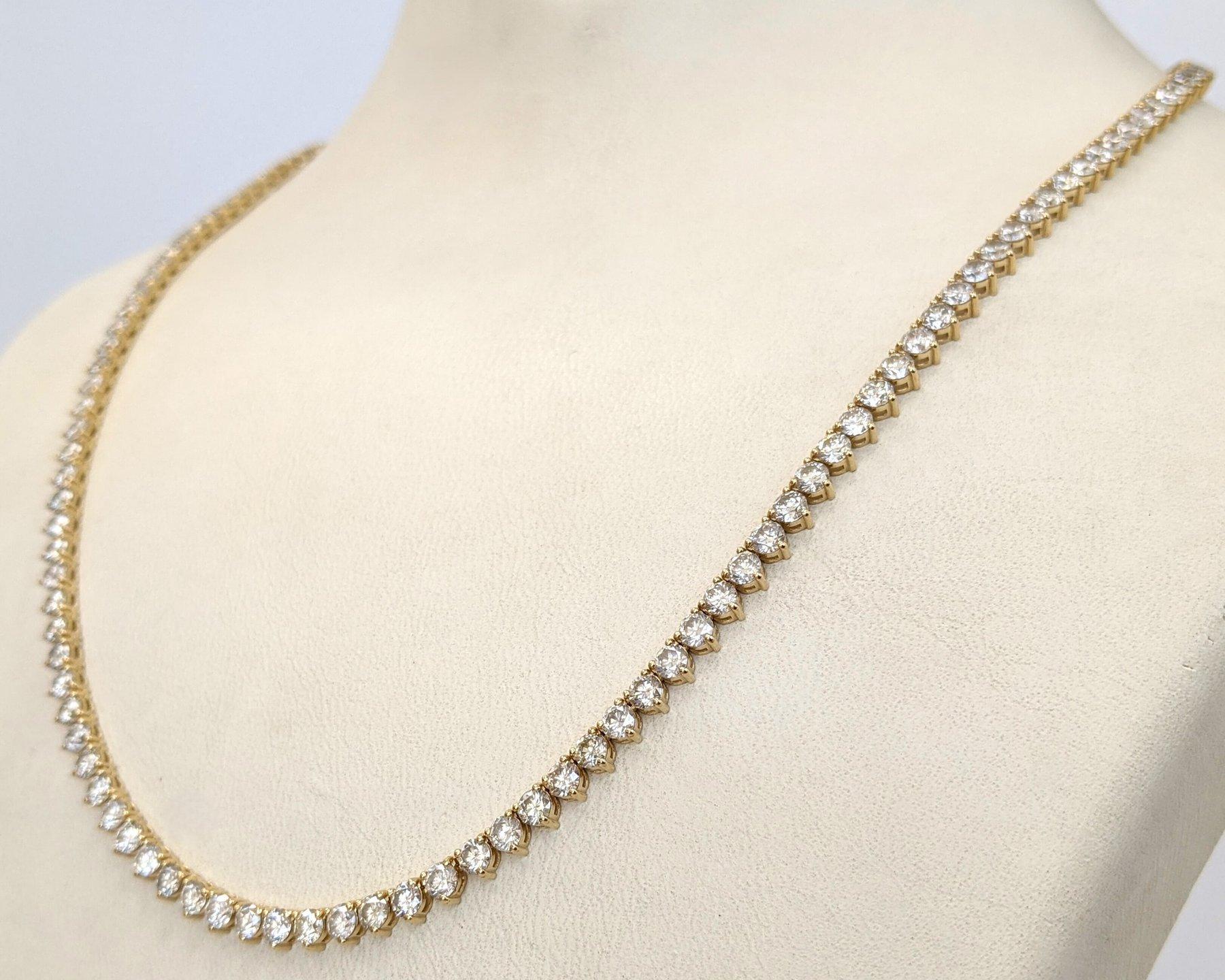 Collar - 14 kt. Oro amarillo - 10,01 ct. tw. Diamante (color natural) - IGI en venta 2