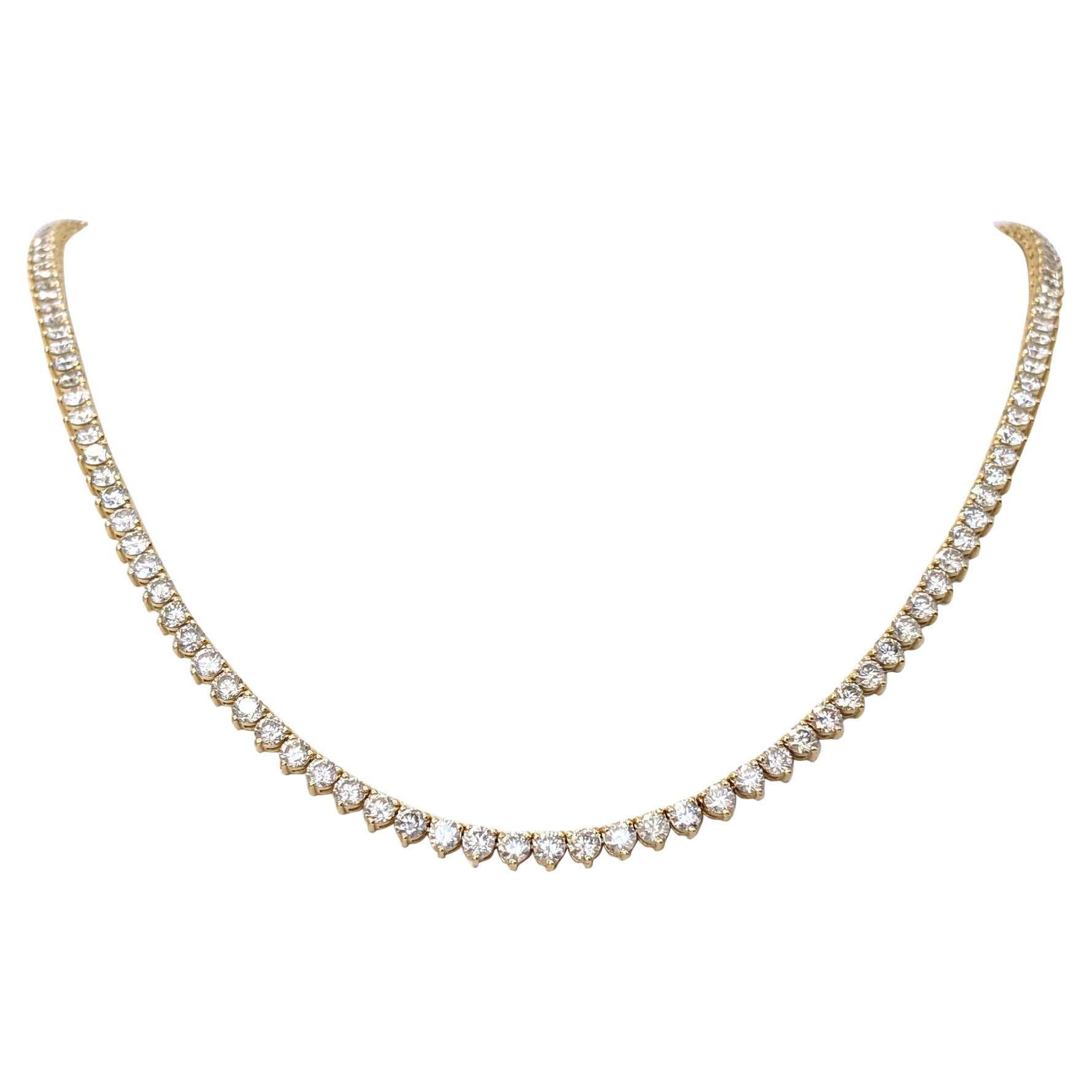 Collana - 14 kt. Oro giallo - 10.01ct. tw. Diamante (colore naturale) - IGI