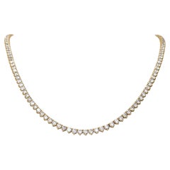 Necklace - 14 kt. Yellow gold - 10.01ct. tw. Diamond (Natural coloured) - IGI Necklace - 14 kt. Yellow gold - 10.01ct. tw. Diamond (Natural coloured) - IGI