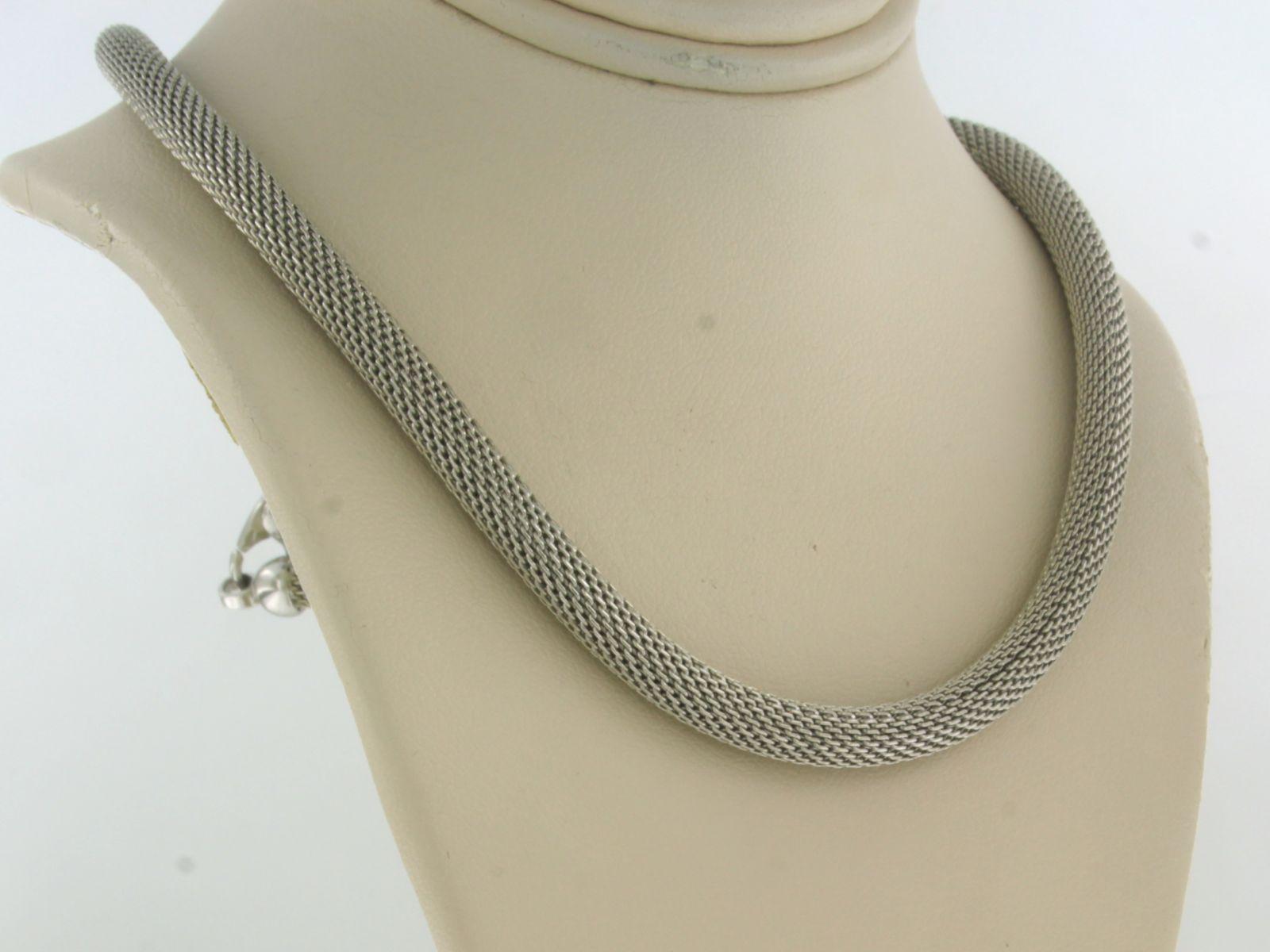 Modern Necklace 14k white gold 27.5 grams 40 cm long For Sale