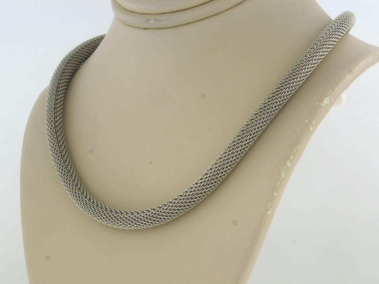 Necklace 14k white gold 27.5 grams 40 cm long In Excellent Condition For Sale In The Hague, ZH