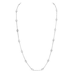 Necklace 14k White Gold, Radiant Cut Diamond by the Yard