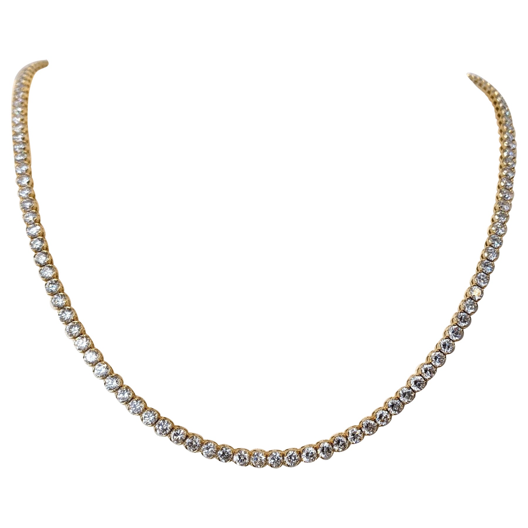 Collar - 14K Amarillo - 23.33ct - Diamante natural - GWLAB