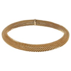 Vintage Collar Necklace in 18 Karat Gold of Woven Design, French circa 1950