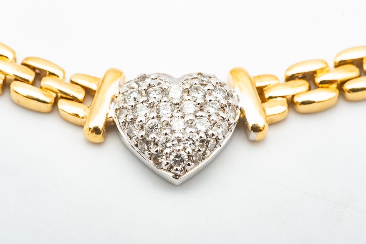 Artisan Necklace 18 Carat Yellow Gold and 18 Carat White Gold Diamonds
