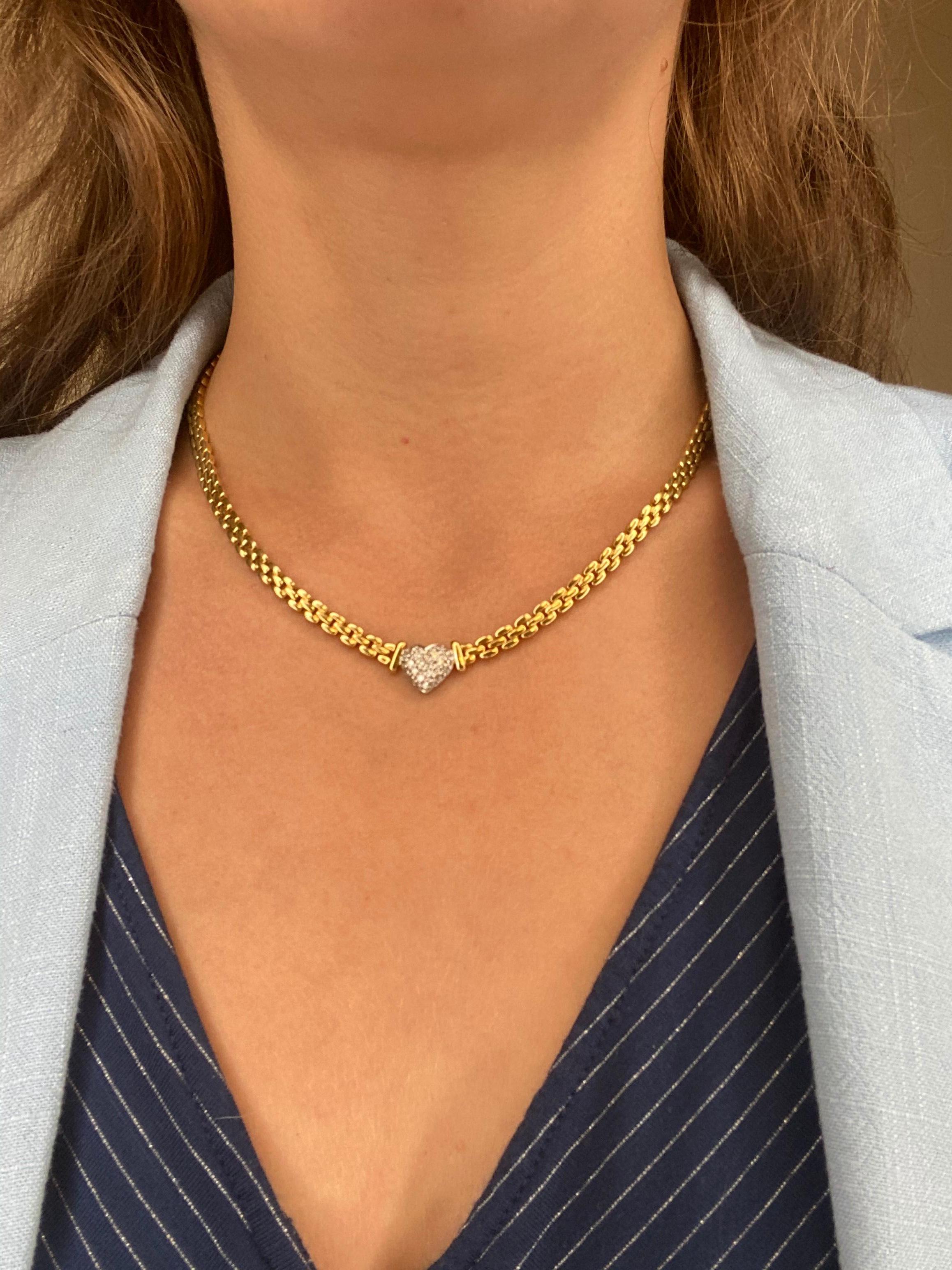 Necklace 18 Carat Yellow Gold and 18 Carat White Gold Diamonds 1