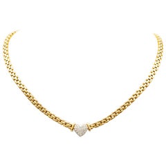 Necklace 18 Carat Yellow Gold and 18 Carat White Gold Diamonds