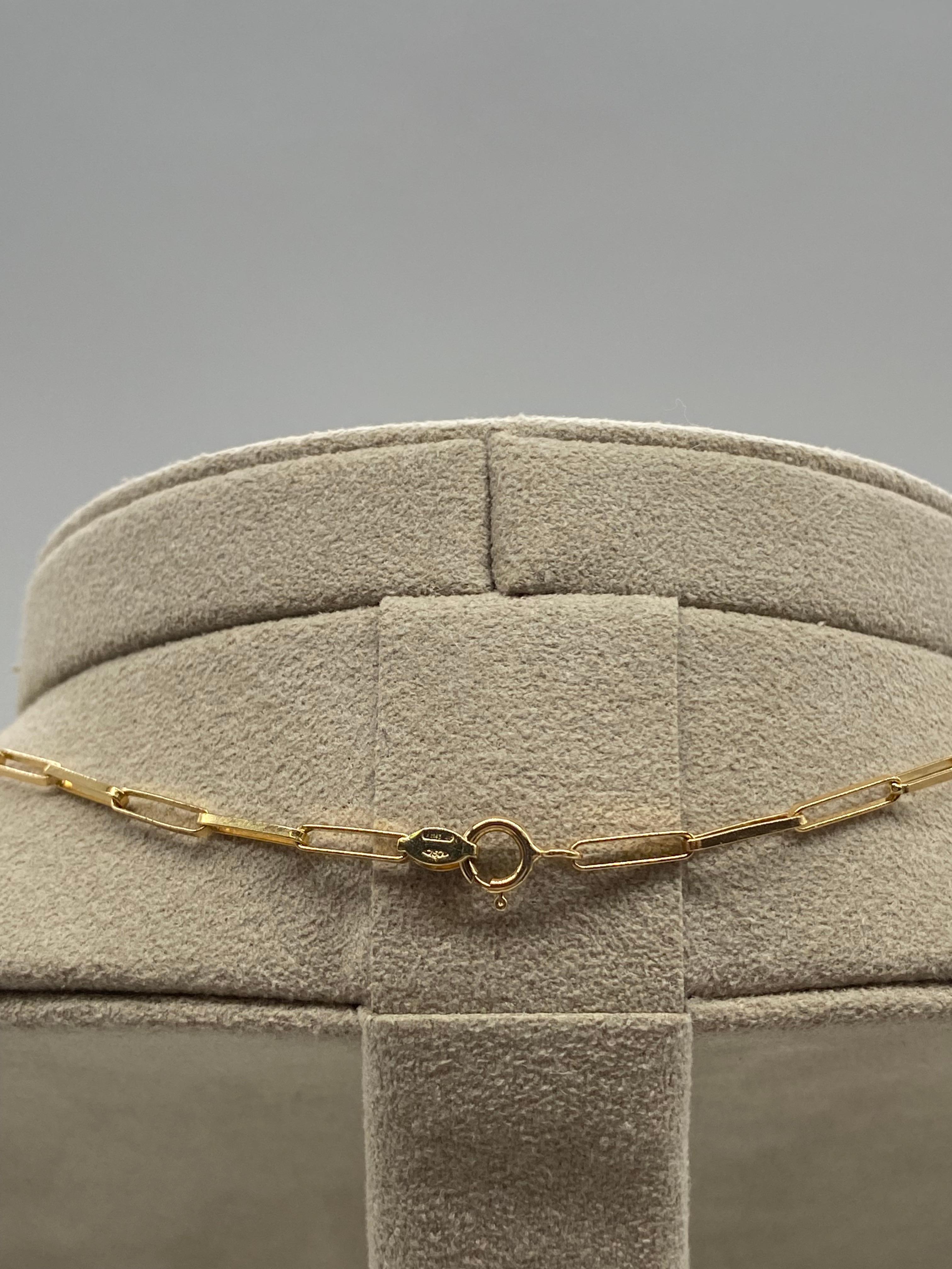 Straight Mech mit Granatgröße RPC Halskette aus Gelbgold 18 Karat (Smaragdschliff) im Angebot
