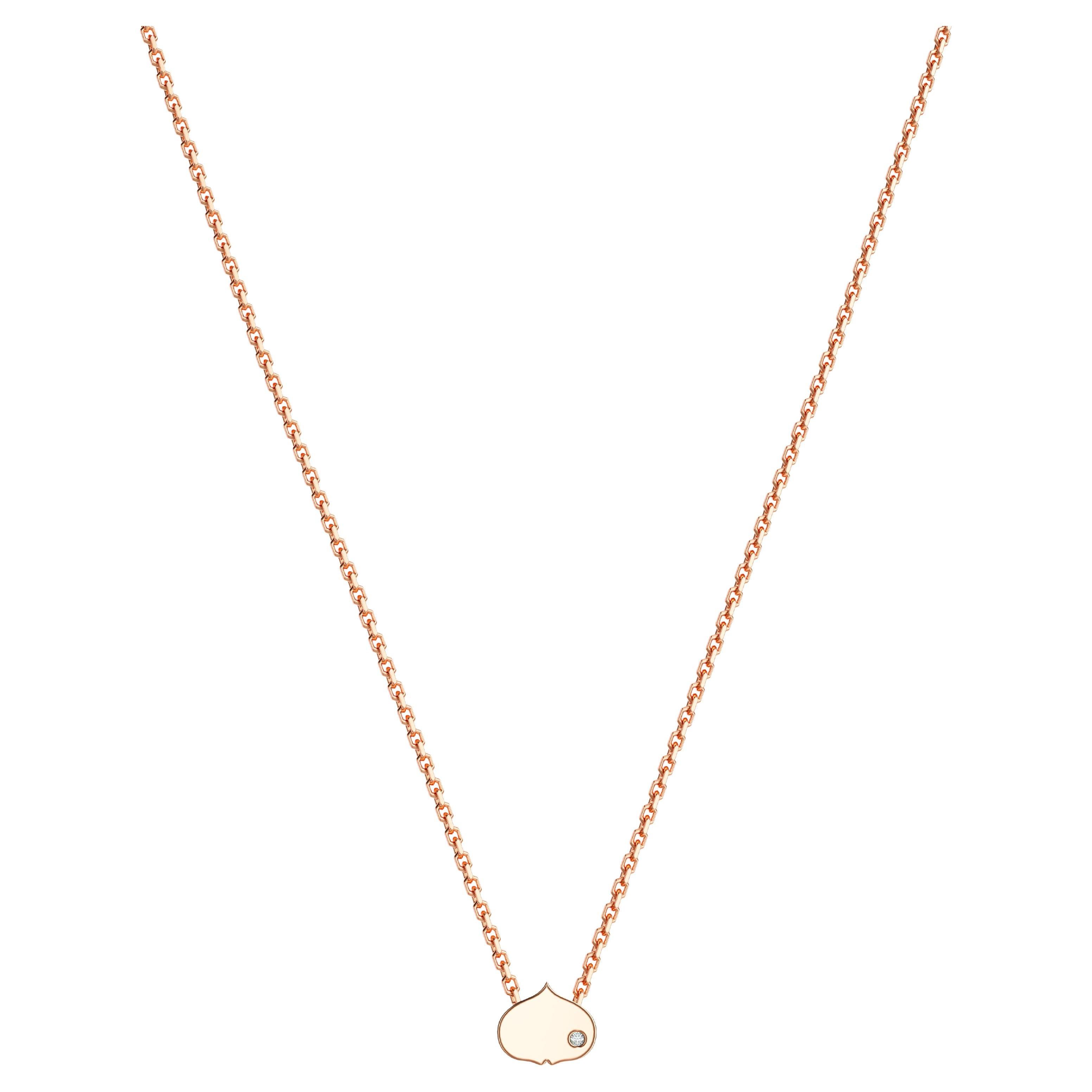 Necklace 18K Rose Gold Diamond Eye Adore Necklace For Sale