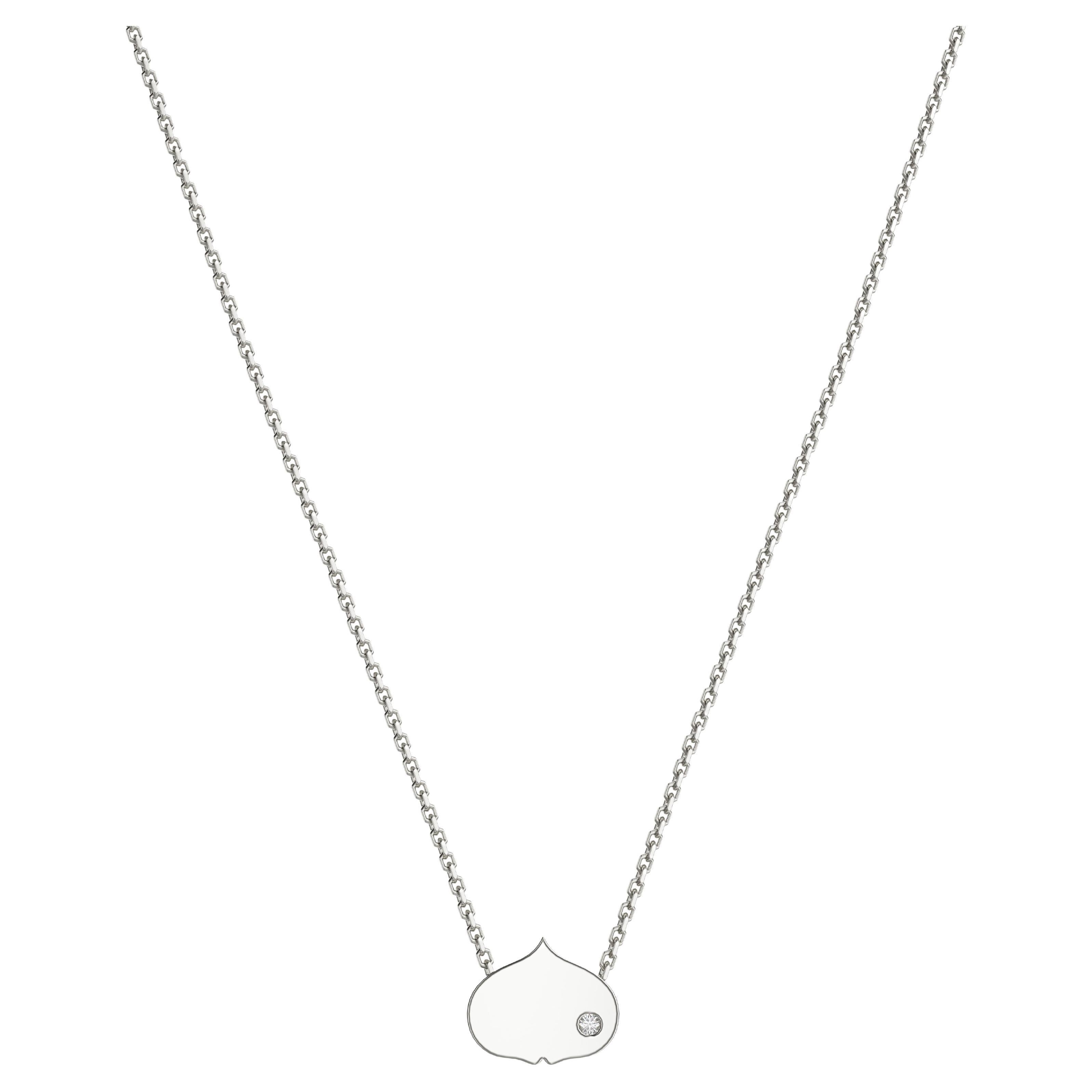 Necklace 18K White Gold Diamond Eye Adore Necklace For Sale