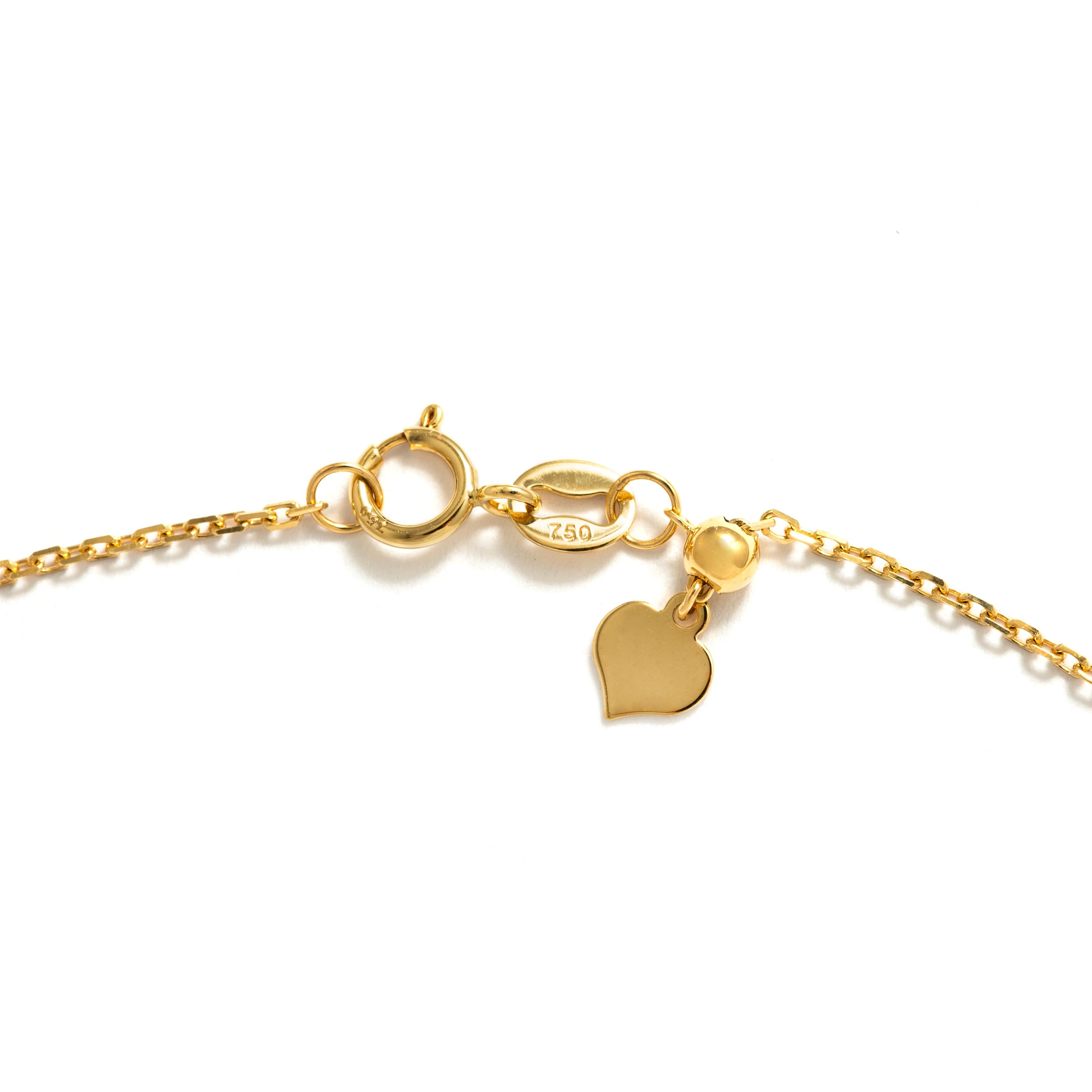 Collier en or jaune 18 carats avec diamants Neuf - En vente à Geneva, CH