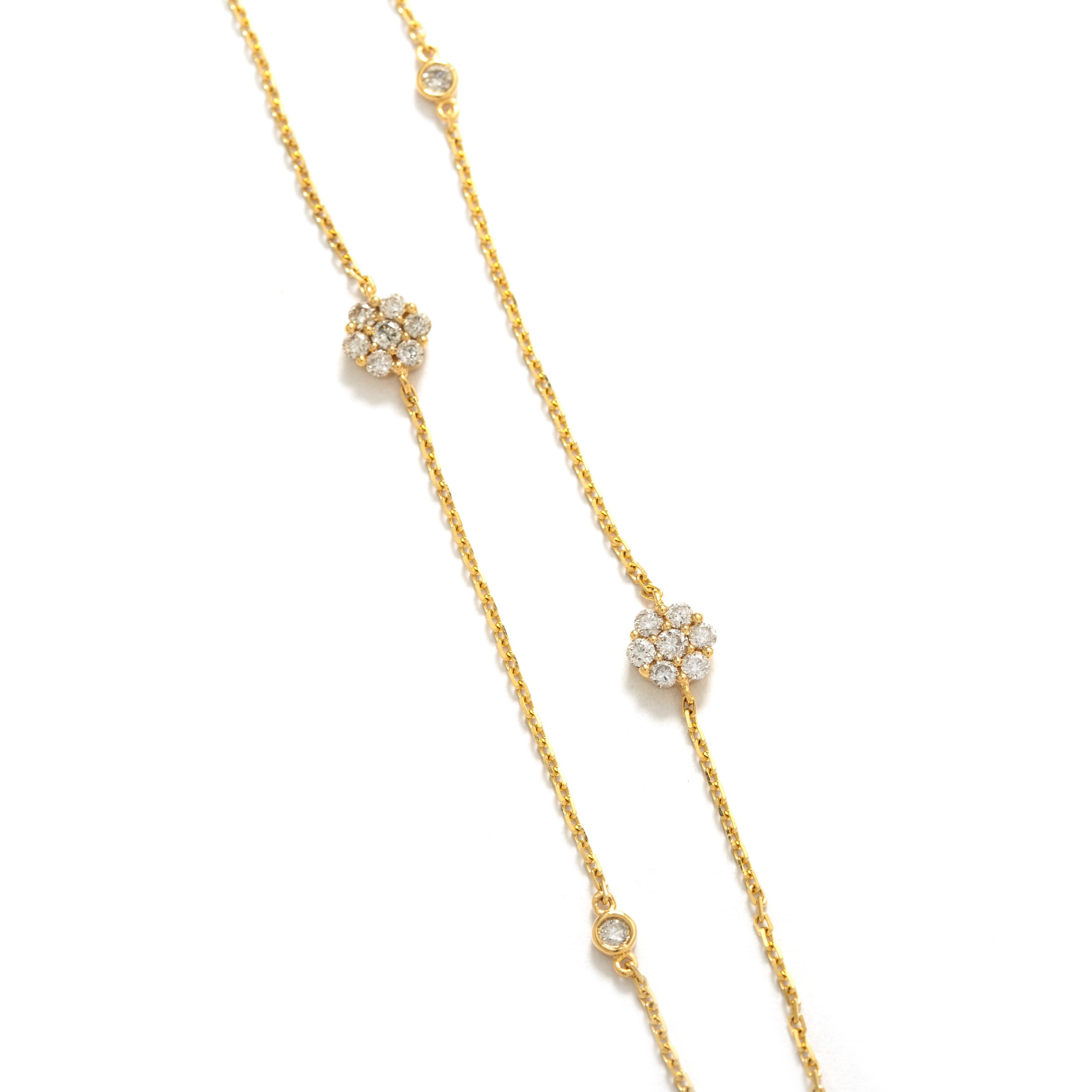 Collier en or jaune 18 carats avec diamants Unisexe en vente